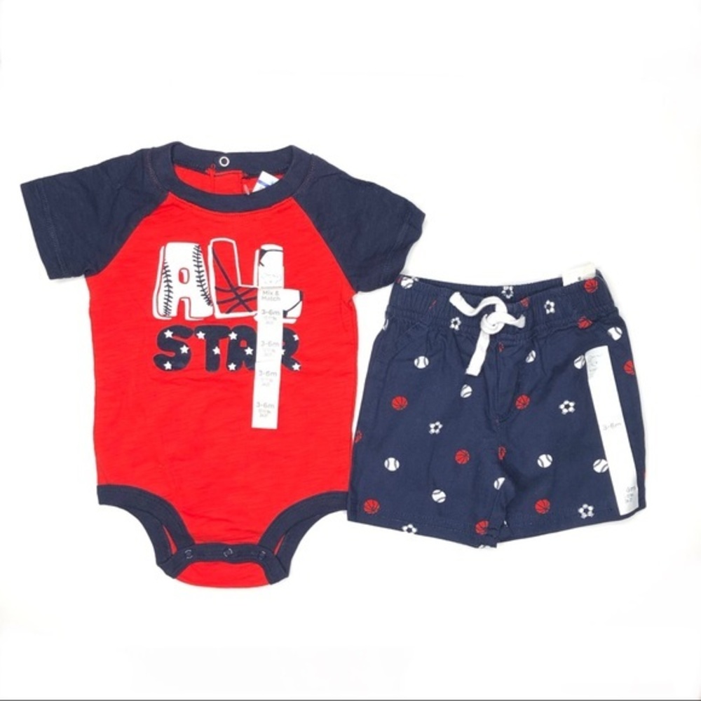 Koala Kids “All Star” Outfit 3-6 Months Red Blue